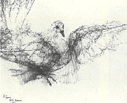 柳原義達 「鳩」 肉筆 絵画 柳原義達 『鳩』 肉筆 - 北海道画廊