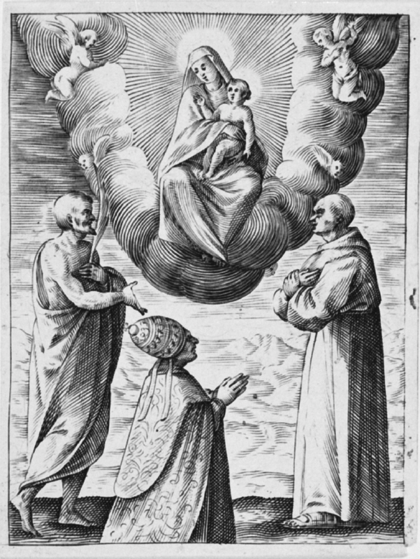 ローマの絵画 聖母子を礼拝するボニファティウス8世 カロ ジャック 1592 1635 ジャパンサーチ