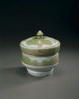 Casket with Water Caltrop Design, Copper Green Glaze