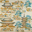 Stencil Dyed Tapestry: Fair in To-ji Temple