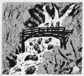 7.Waterfall:from "Woodcuts of Kihei Sasajima"