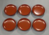 Dishes, bengara lacquer