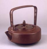 Sake bottle, hammered iron