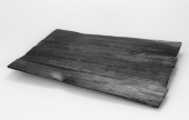 Plate with leg, stripped wood